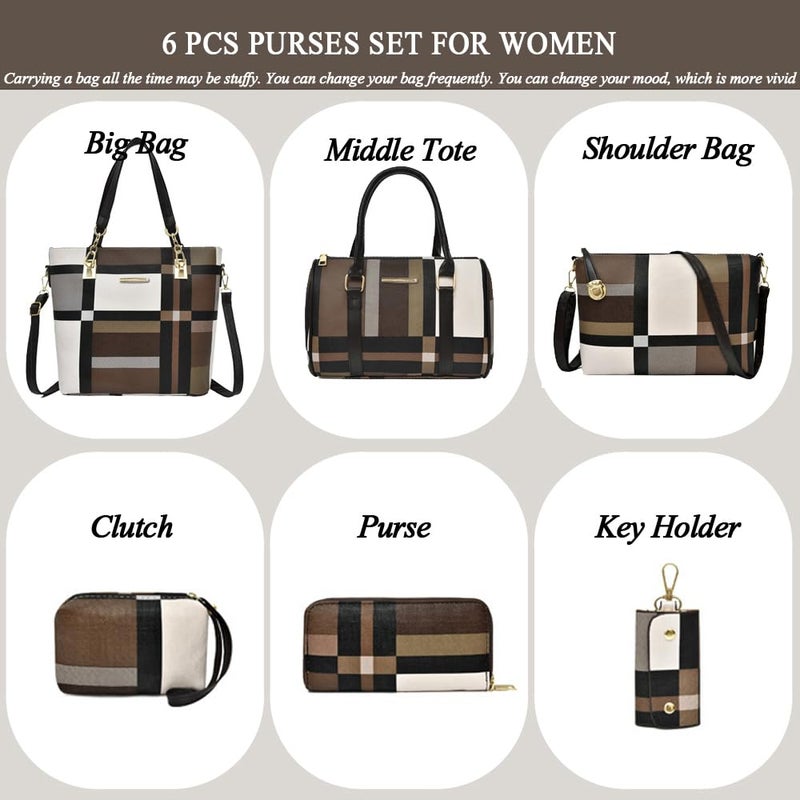2E-youth Designer Purses and Handbags For Women Satchel Shoulder Bag Tote Bag For Work Clutch Purses (Brown) - Image 2